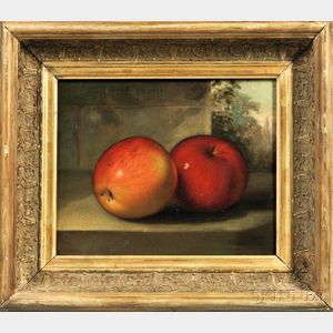 Anglo/American School, 19th Century Still Life with Two Apples.