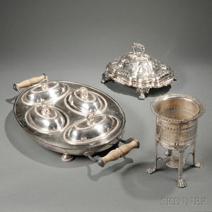 Three Pieces of English Silver-plated Hollowware