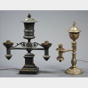 Two Pairs of Two Light Argand Lamps