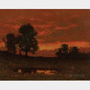 William Crothers Fitler (American, 1857-1915) Sunset Landscape
