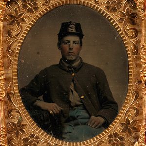 Sixth-plate Tintype of a Civil War Soldier