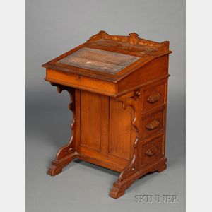 Victorian Walnut Davenport Desk