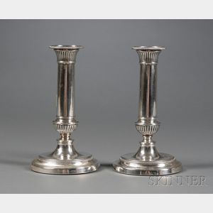Pair of George III Weighted Silver Candlesticks