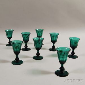 Set of Eight Emerald Wineglasses
