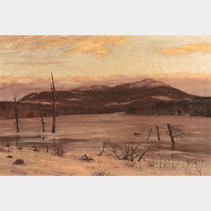 William Preston Phelps (American, 1848-1923) Winter Landscape with a Lone Fox