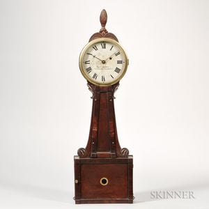 Martin Cheney Wood-front Patent Timepiece or "Banjo" Clock