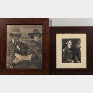 Two Roycroft Oak Picture Frames