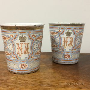 Pair of Enameled Khodynka Cups of Sorrow