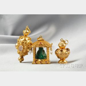 Three 18kt Gold Charms