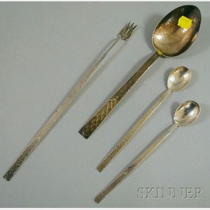 Four Arts & Crafts Sterling Silver Flatware Items