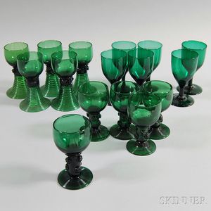 Sixteen Pieces of Assorted Glass Stemware