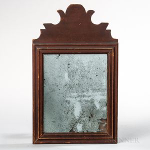 Red-painted Scroll Crest Mirror
