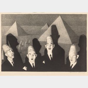 Grant Wood (American, 1891-1942) Shriners' Quartet