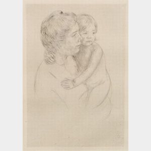 Mary Cassatt (American, 1844-1926) Denise Holding Her Child