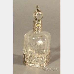 Dutch .833 Silver Overlay Colorless Glass Decanter