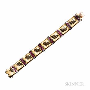 18kt Gold and Pink Sapphire Bracelet