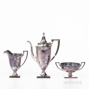 Three-piece Gorham Sterling Silver Coffee Set