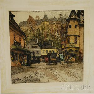Luigi Kasimir (Austrian, 1881-1962) European Village Scene