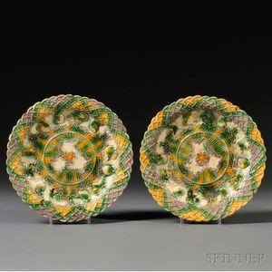 Pair of Staffordshire Cream-colored Earthenware Plates