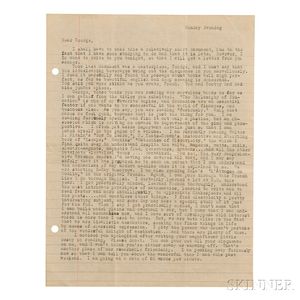Kerouac, Jack (1922-1969) Typed Letter, with Manuscript Additions, [2 May 1940.]