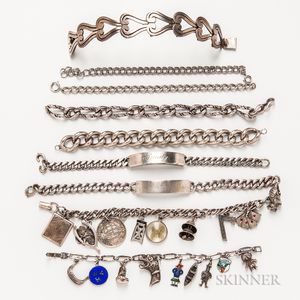 Group of Silver Bracelets