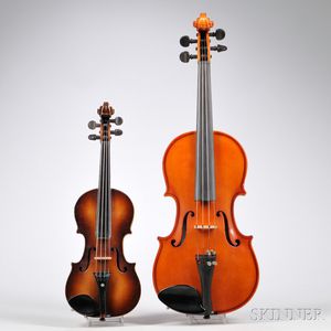 Two Violins, One Seven-eighths size and One One-tenth Size