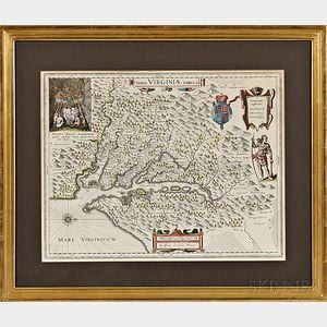 Virginia, Chesapeake Bay. Willem Blaeu (1571-1638) Nova Virginiae Tabula.