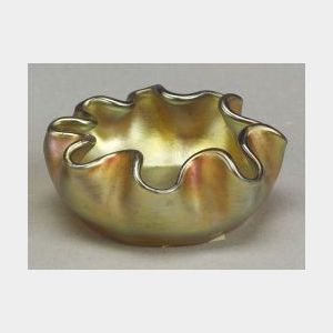 Tiffany Gold Favrile Art Glass Salt
