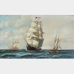 Antonio Nicolo Gasparo Jacobsen (American/Danish, 1850-1921) Shipping Scene.