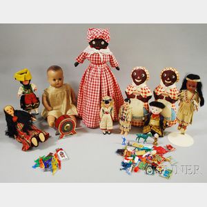 Group of Ten Dolls and Miscellaneous Toy Items