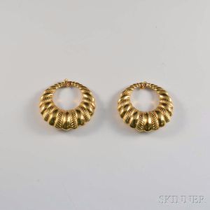 18kt Gold Vintage Hoop Earrings