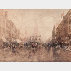 Paolo Sala (Italian, 1859-1924) The Strand, London