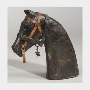 Carved and Painted Horse Head Patent Model for a Horse Halter
