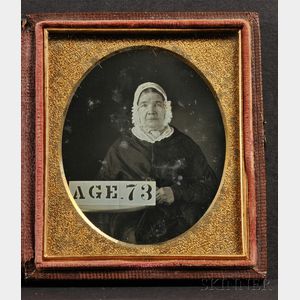 Sixth Plate Daguerreotype Portrait of a Seated Woman "AGE 73,"