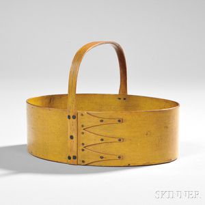 Shaker Yellow-painted Oval Fixed Handle Carrier