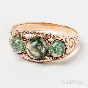 14kt Gold and Moss Agate Ring