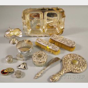 Group of Assorted Sterling Silver and Silver-plated Tableware and Vanity Items