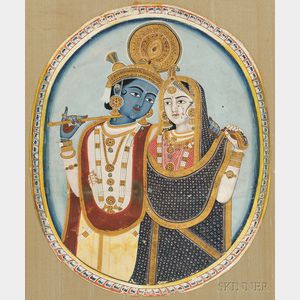 Portrait of Krishna and Radha