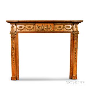 Adam's-style Carved Pine Mantel