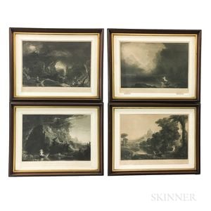 Set of Four Framed Thomas Cole The Voyage of Life Engravings