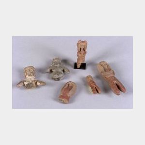 Six Pre-Columbian Female Pottery Fragments