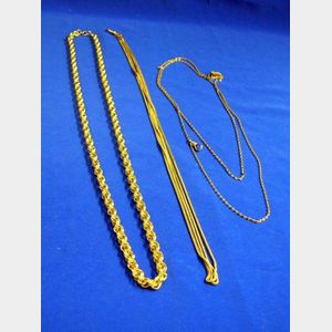 Three Gold Filled Chains/Fobs
