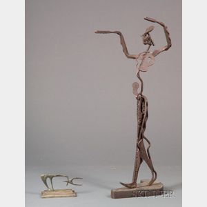 Lot of Two Sculptures: Hans Jaenisch (German 1907-1989),Attacking Bull