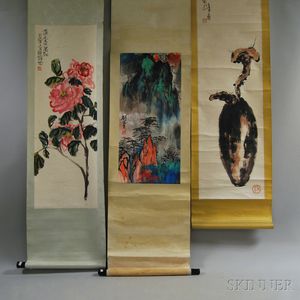 Six Chinese Hanging Scrolls