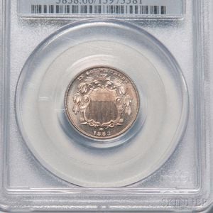 1883 Five Cent Shield Nickel, PCGS PR66 CAC. 