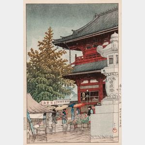 Kawase Hasui (1883-1957),Morning Rain at Asakusa