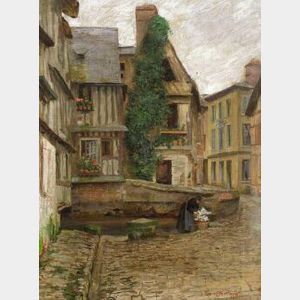 Claire Shuttleworth (American, d. 1930) A Street in...France