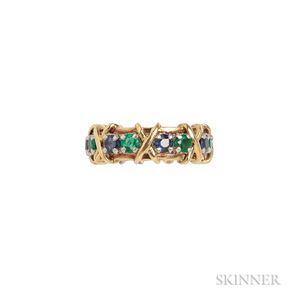 18kt Gold, Platinum, Sapphire, and Emerald Ring, Schlumberger, Tiffany & Co.
