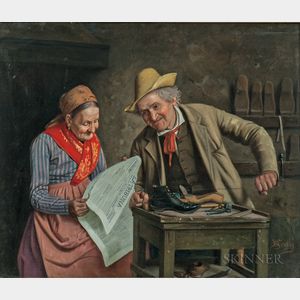 David Giuseppe Sani (Italian, 1828-1914) The Old Cobbler and His Wife