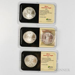 1988 and Three 2001 American Silver Eagles. 